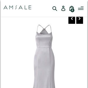 Everly dress in platinum color by Amsale. BRAND NEW